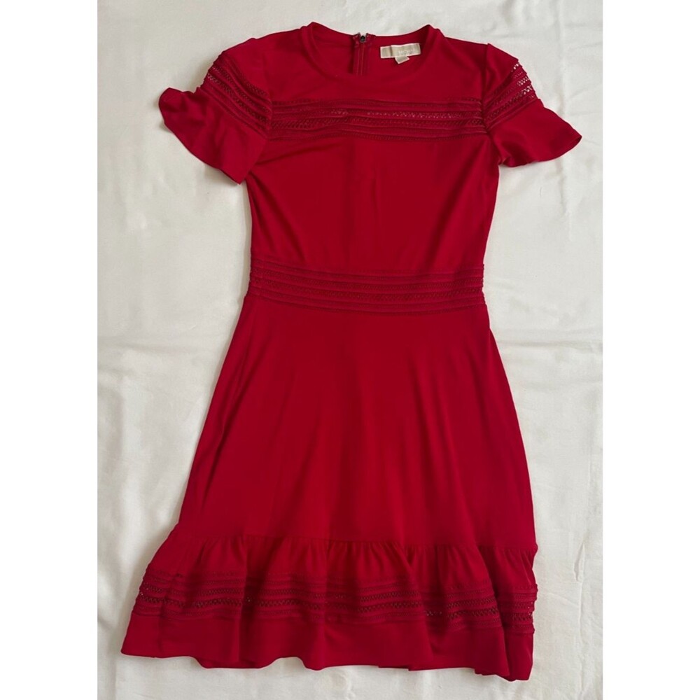 Michael Kors Womens Classic Red Summer Dress Size Small Back Zipper